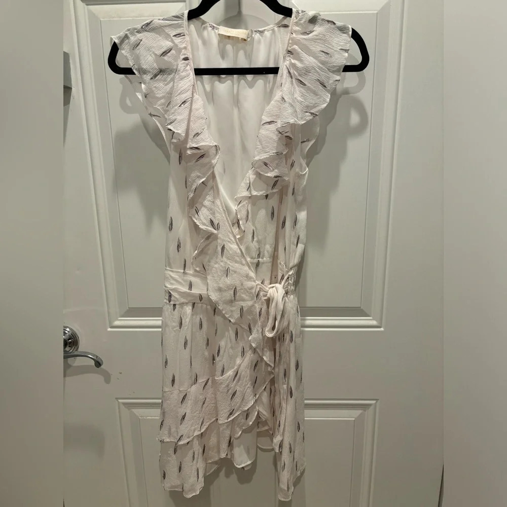 Ramy Brook Ivory Wrap Mini Dress